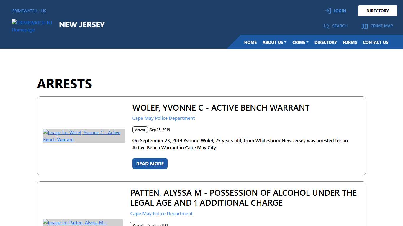 New Jersey Arrests CRIMEWATCH