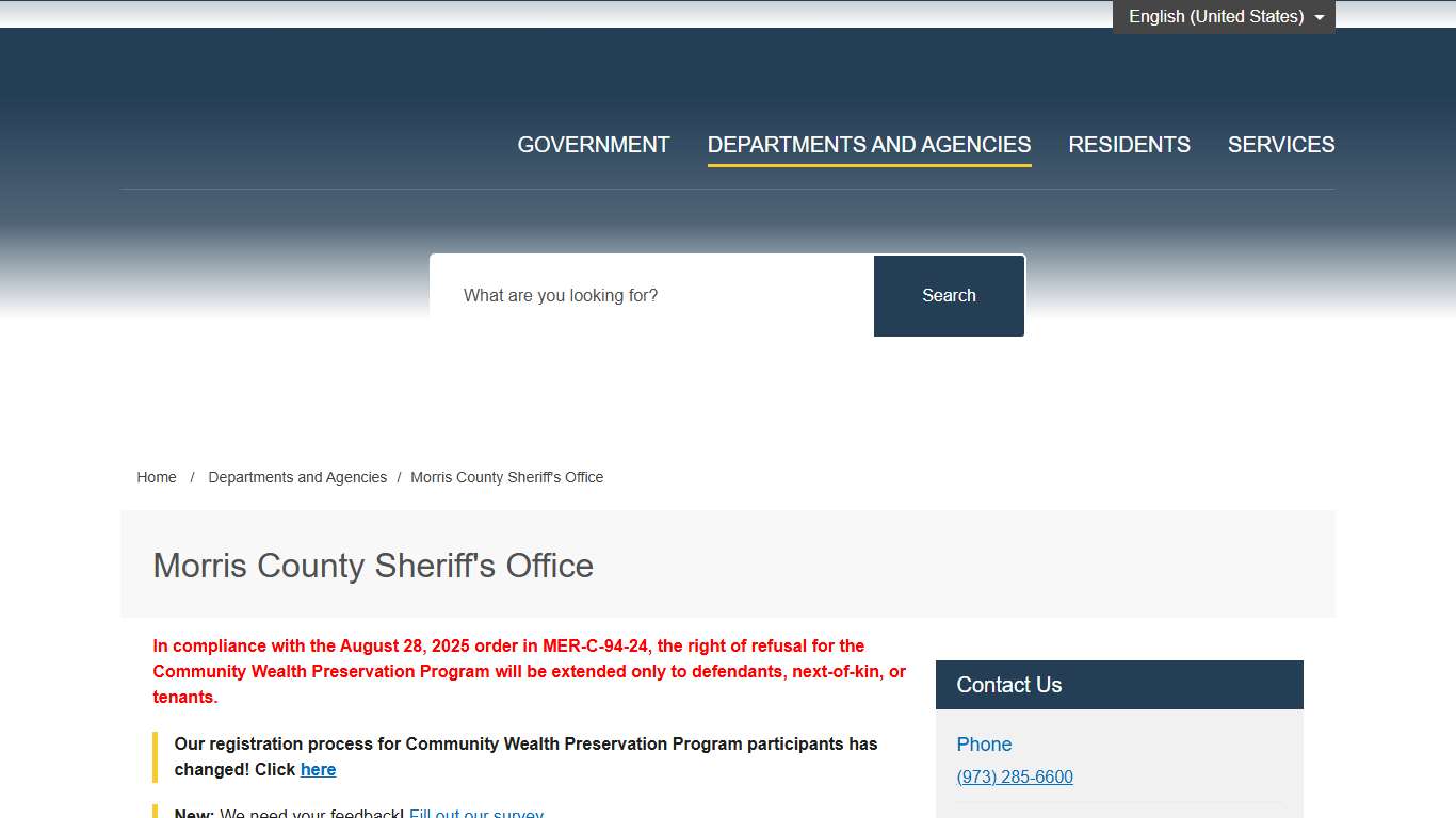 Morris County Sheriff's Office – Morris County, NJ